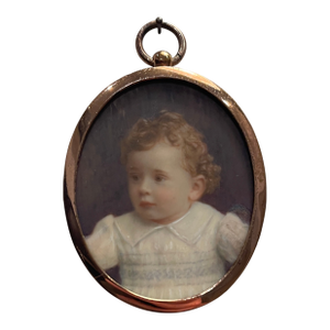 1930 Portrait Miniature of a Child