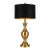 Late 20th Century Large Solid Brass Urn Table Lamp With New 17” Black & Gold Drum Shade | Classic Traditional For Sale