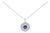 Sterling Silver Lab Grown Sapphire and Baguette Diamond Medallion Pendant Necklace For Sale