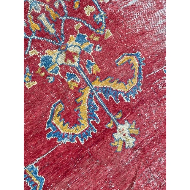 Antique Turkish Distressed Smyrne Rug For Sale - Image 15 of 18