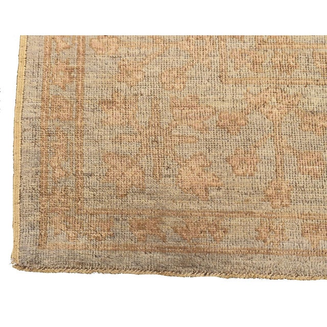 9x12 Soft Washed Oushak Rug | Afghan Hand-Knotted Floral Wool Rug For Sale - Image 10 of 10