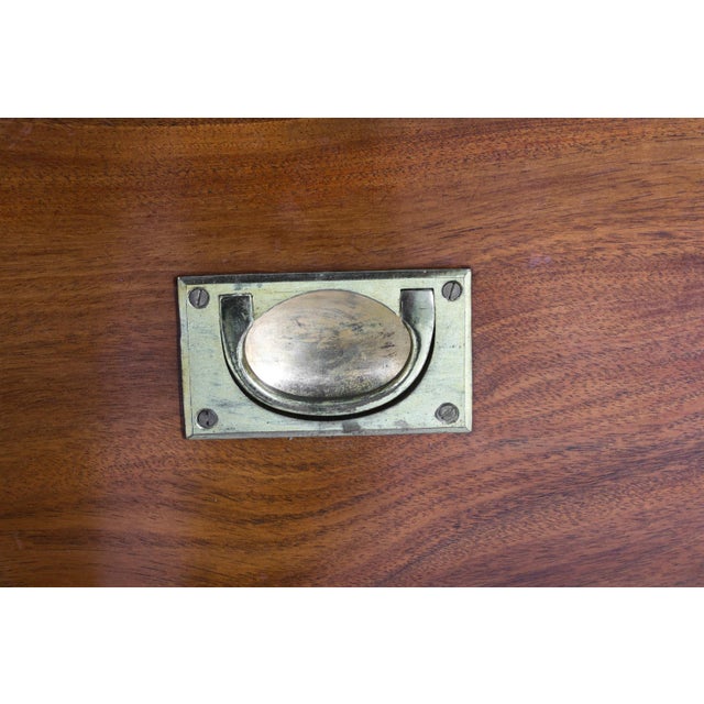 English Mahogany Campaign Chest With Brass Hardware For Sale - Image 11 of 14