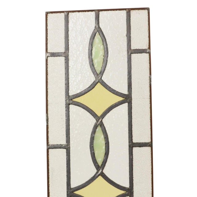 Art Deco Geometric Stained Glass Window, Set of 2 For Sale - Image 4 of 18