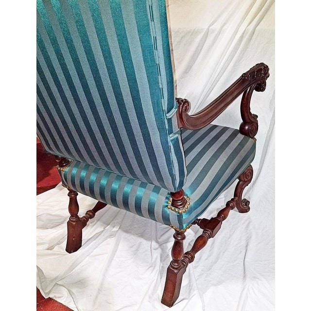 Victorian Style 1920s Carved Lionhead Throne Chair For Sale - Image 11 of 12