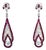 1990s Pair of Art Deco 18k White Gold Ruby Diamond Drop Earrings, 2" Length For Sale