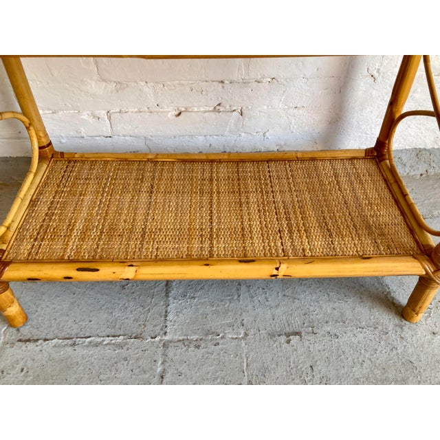 Vintage Italian Wicker and Rattan Shelving Unit, 1970s For Sale - Image 13 of 15