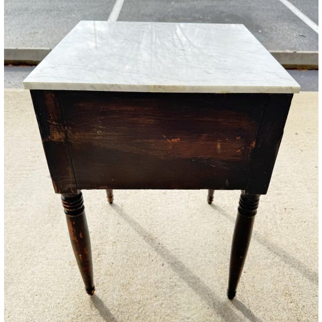 19th Century End Table With Marble Top For Sale In Raleigh - Image 6 of 11