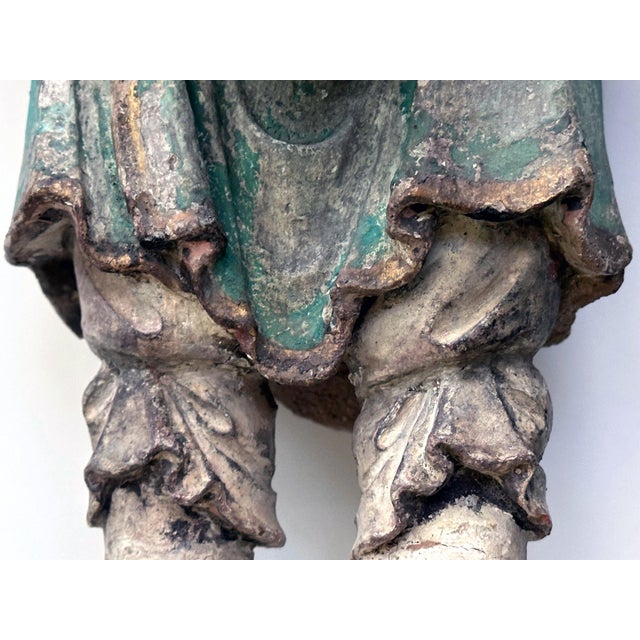 Rare Early Korean Buddhist Boy Attendant Figure Dongja Joseon Dyasty For Sale - Image 15 of 18