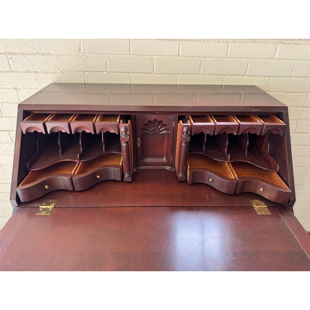 1990s Stickley Georgian Mahogany Secretary Desk For Sale - Image 12 of 17