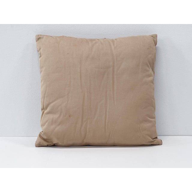 Turkish Vintage Turkish Kilim Pillow | Handwoven Wool Decorative Cushion | 16 in X 16 In For Sale - Image 3 of 10