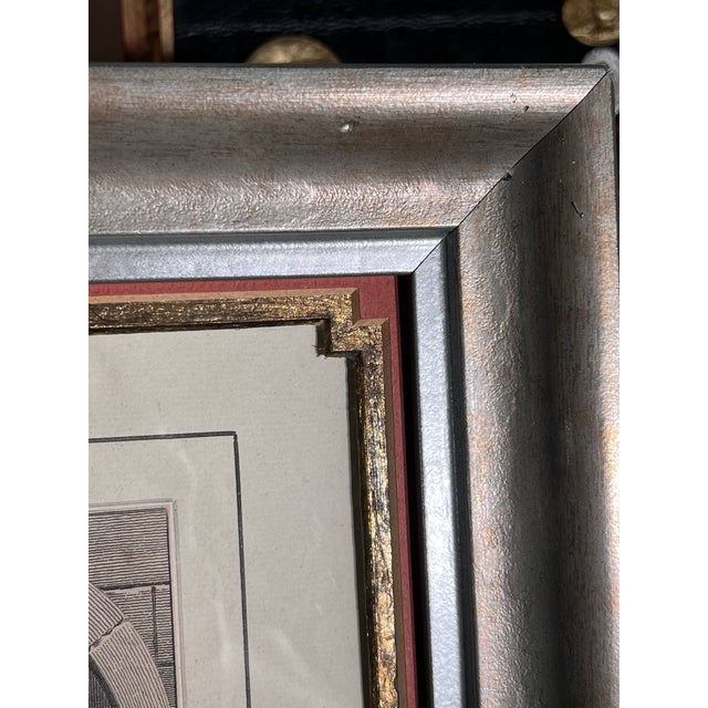 17th Century Engraving Displayed in Fine Mated, Gilt and Painted Frame For Sale - Image 9 of 12