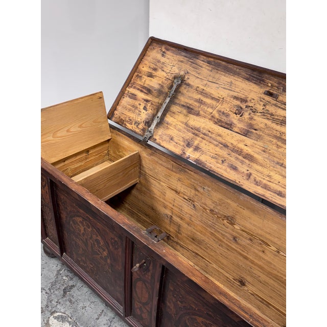 Brown 19th Century Austrian Wood Dowry Chest Trunk For Sale - Image 8 of 12
