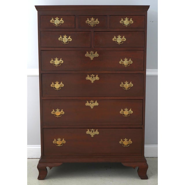 Approx: 1820's-1840 Bracket Feet Solid Brass Hardware 3 Over 2 Over 4 Drawer Configuration Individual Locking Bottom...