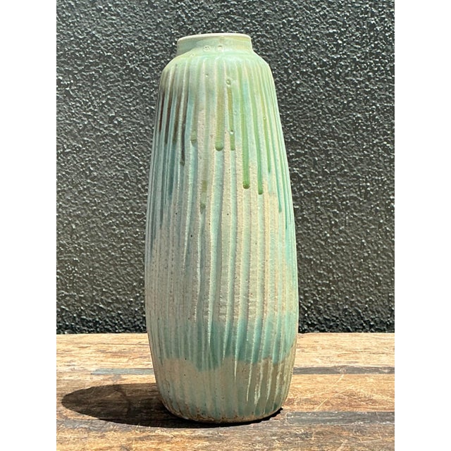 Vintage Drip Glazed Ceramic Vase For Sale - Image 9 of 12