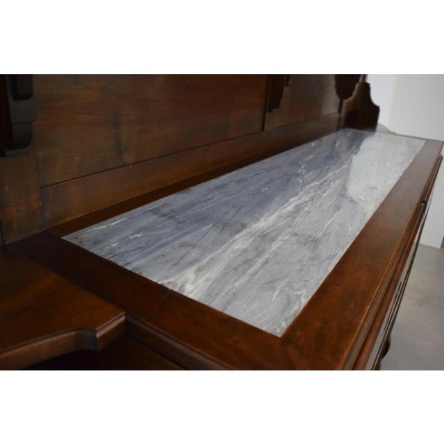 Brown Italian Walnut Buffet from Giacomo Cometti, 1920 For Sale - Image 8 of 9