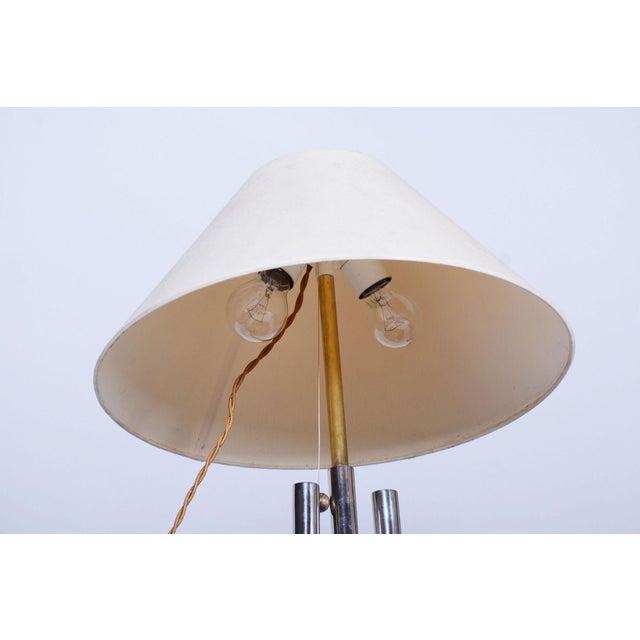 Silver Mid-Century Table Lamp in Chrome-Plated Steel and Glass, Italy, 1970s For Sale - Image 8 of 10