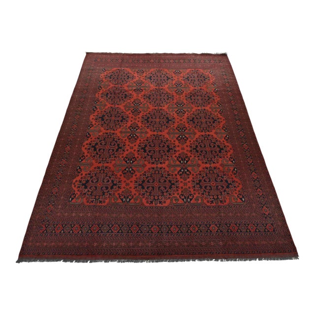Turkmen Rug 9’11” X 12’11” Red Wool Tribal Hand-Knotted Oriental Carpet For Sale