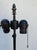 Vintage Regency Style 2 Light Embellished Bronze Floor Lamp With Attached Marble Table and Shade For Sale - Image 9 of 15