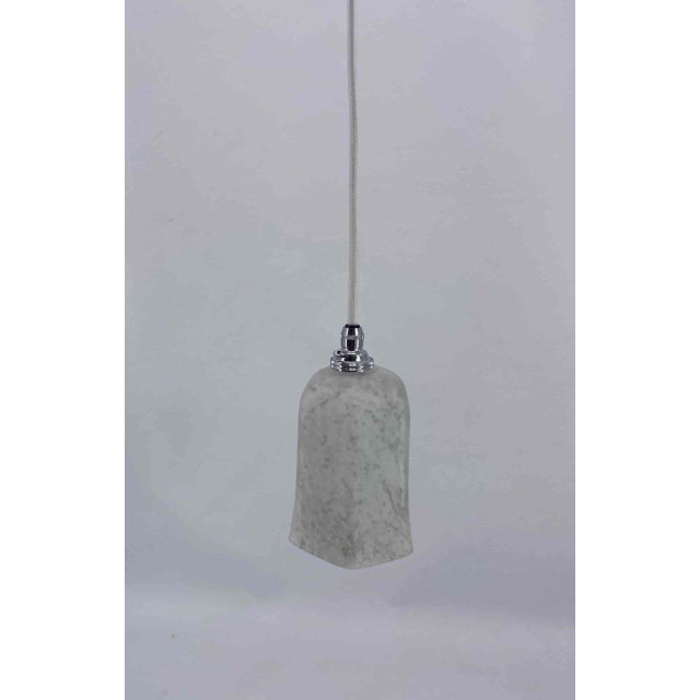 White and Marbled Grey Pendant Lamp, 1920s For Sale - Image 6 of 9