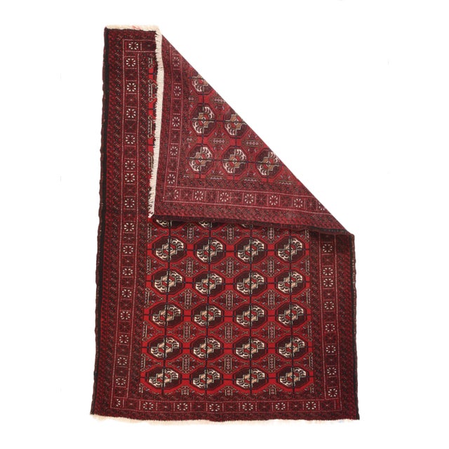 Persian Semi-Antique Persian Bokara Rug- 4′ × 5′10″ For Sale - Image 3 of 5