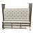 Wood King Sleigh Bed Vintage Transitional Style Tufted Upholstered Linen Taupe For Sale