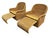 Vintage Braided Rattan Lounge Chairs With Attached Sliding Ottomans/ Foot Stools - A Pair For Sale - Image 10 of 12