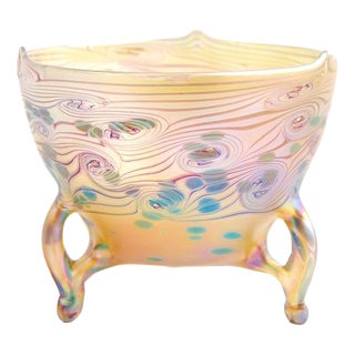 Art Nouveau Bowl on Three Delicate Feet by Johann Loetz Witwe For Sale