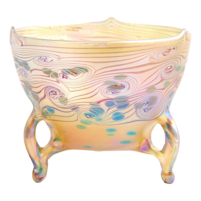 Art Nouveau Bowl on Three Delicate Feet by Johann Loetz Witwe For Sale