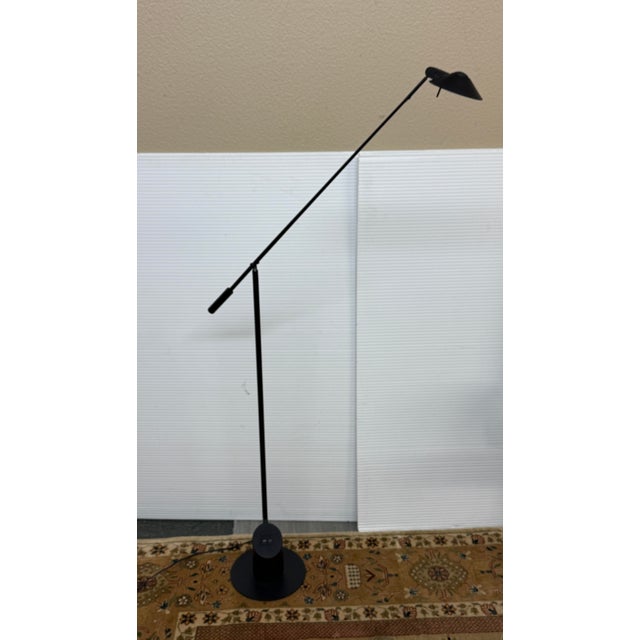 Postmodern Robert Sonneman for Kovacs Feather Floor Lamp, Black For Sale - Image 3 of 12