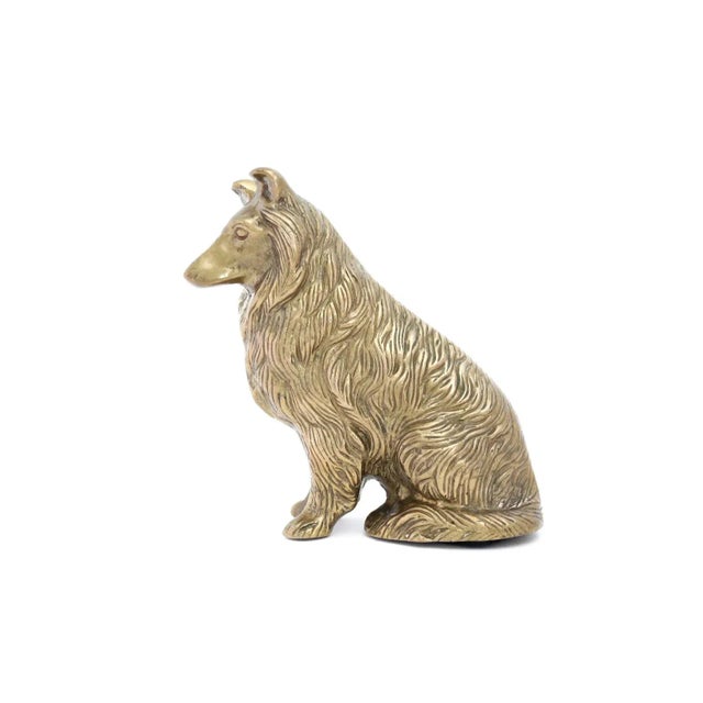 Vintage Brass Collie Figurine For Sale - Image 4 of 8