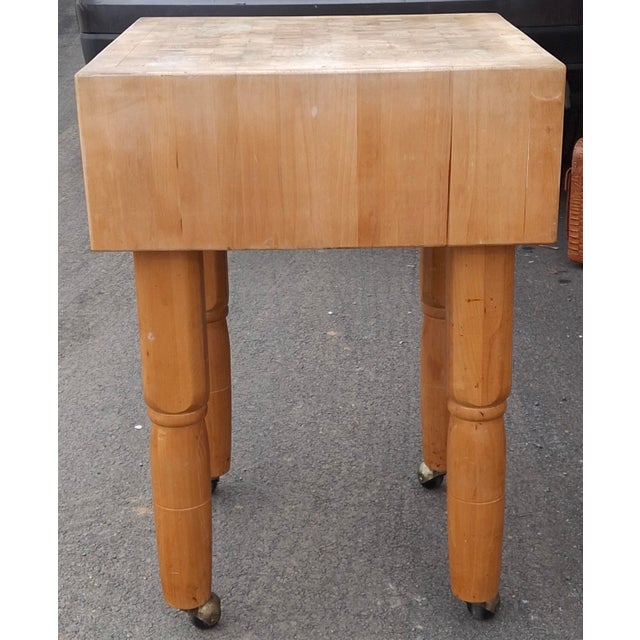 Mid 20th Century 20th Century American Maple Chess-Top Rolling Chopping Block For Sale - Image 5 of 14