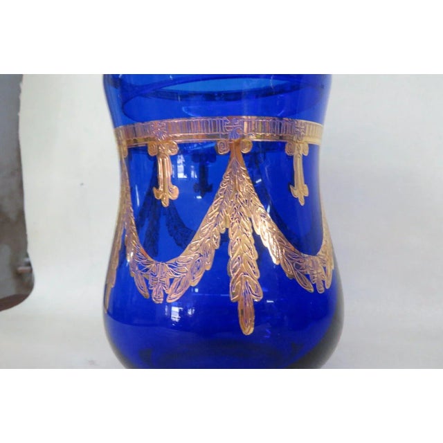 Arte Italica Medici Cobalt Blue and Gold Glass Biscuit Cookie Jar With Lid For Sale - Image 12 of 13