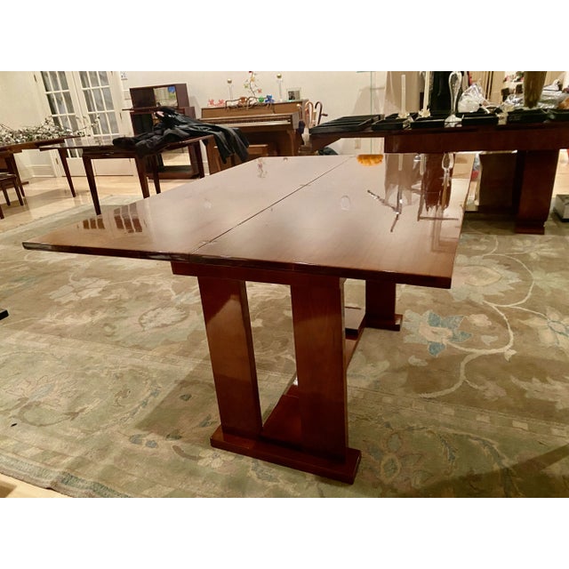 Brown 1950s Art Deco Style Mahogany Wood Dining Table / Console For Sale - Image 8 of 12