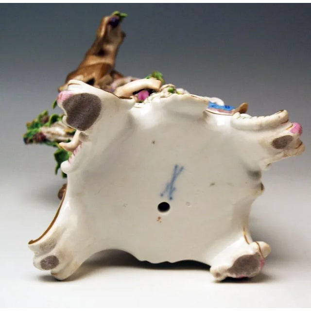Meissen Potpourri Vase with Wine Grapes Monkey Model 1002 attributed to Eberlein, 1860s For Sale - Image 10 of 11
