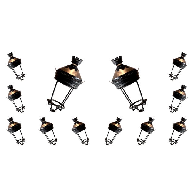 Vintage Cast Iron Floor Lamps, Paris, France, Set of 12 For Sale