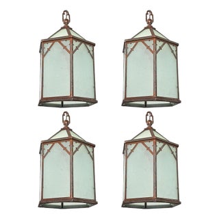 Set of Four English Vintage Lanterns For Sale