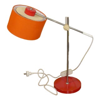 Orange Red Table Lamp, 1970s For Sale
