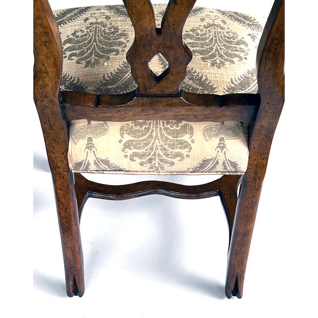 Set of Six Italian Rococo Style Carved Walnut Side/Dining Chairs For Sale - Image 9 of 9