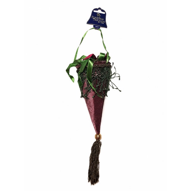 Unused Christmas Traditions by Aldik Mauve Purple Tassel Ornaments — Set of 6 For Sale - Image 4 of 6
