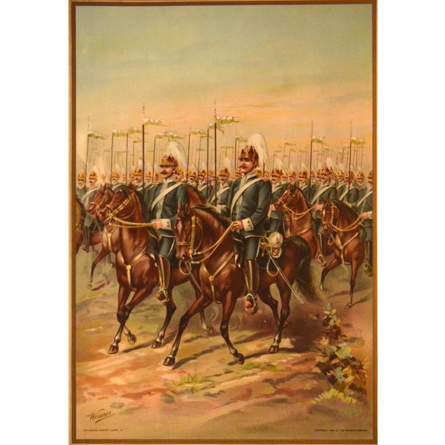 Traditional Vintage Saxon Horse Guards (Sächsische Garde-Reiter) Military Art Reproduction Print For Sale - Image 3 of 3