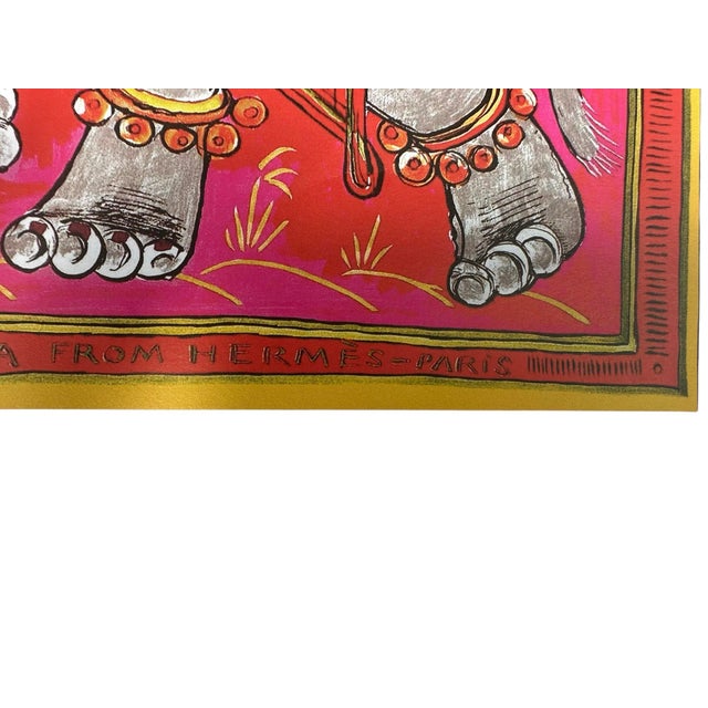 Vintage 2008 Framed Authentic Original Hermès Art Advertisement Lithograph Featuring Hermès "Beloved India" For Sale In Miami - Image 6 of 7