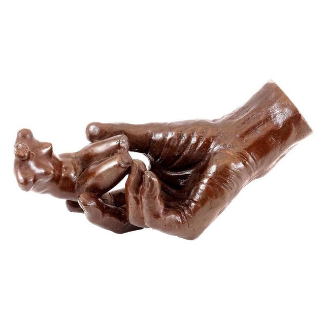 Art Nouveau Sculpture, 20th Century, Brown Patinated Bronze For Sale - Image 6 of 9