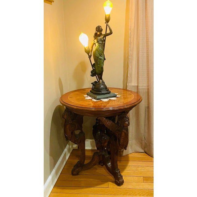 Pair R. J. Horner End Tables, Side or Pedestal Tables, Carved, Inlaid, Rare For Sale - Image 9 of 13