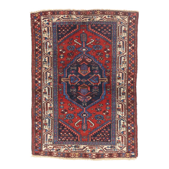 Antique Persian Malayer Rug, 03'04 X 04'08 For Sale