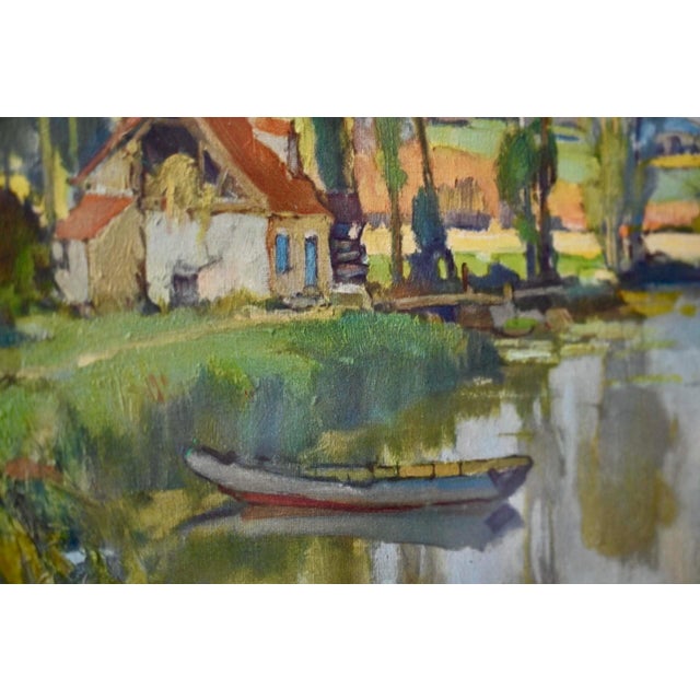 A soft, French countryside light filters through this beautiful oil on canvas by Georges Robin, a post-Impressionist...