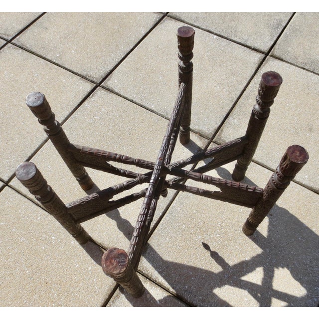 Anglo Indian Folding Tray Table 30.5" in Diameter. For Sale - Image 13 of 14