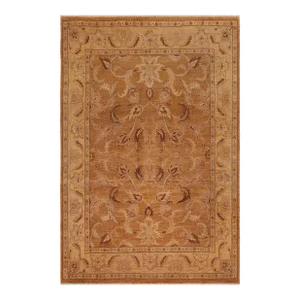 1980s 1980s Vintage Rustic Brown/Gold Wool Rug - 8'3" X 9'5"