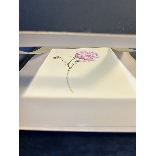 Original Vintage Gouache Painting of a Rose For Sale In Philadelphia - Image 6 of 7