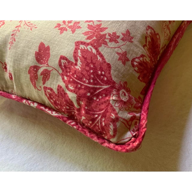 Textile Vintage French Turkey Red Cotton Pillow Sham, Hand & Machine Stitched, Reversible Envelope Closure, Paris Flea Market Find For Sale - Image 7 of 11