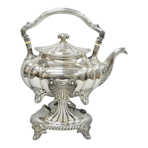 Antique Victorian Silver Plated Gorham 01180 Tilting Teapot Coffee Pot on Stand